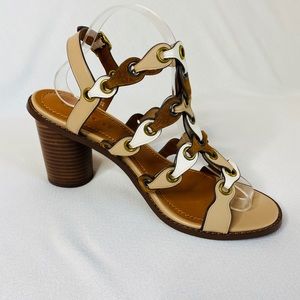 mid heel sandal with coach link